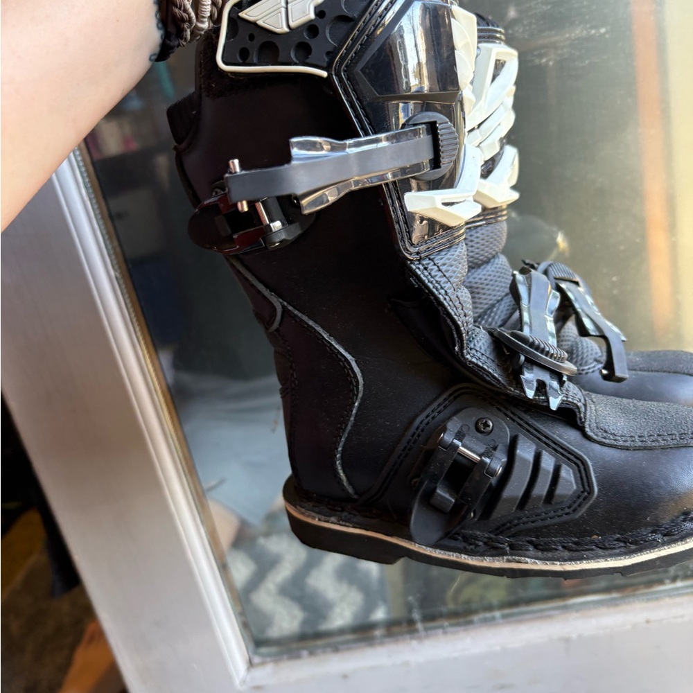 Kids Black Motorcycle Boots